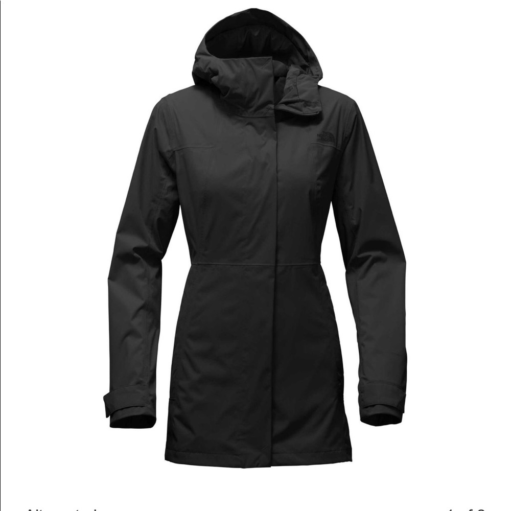 NWT SM black Northface rain coat mini trench
